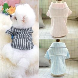Chien vêtements doux coton pyjamas pour animaux de compagnie pour petits chiens moyens Chihuahua Yorkshires motif à rayures hiver chaud maison vêtements chiot Pajam