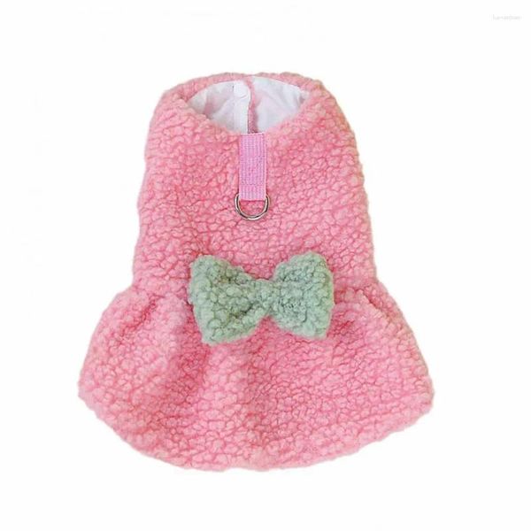 Vêtements pour chiens Tissu doux Robe pour animaux de compagnie Chiot Élégant Peluche Mignon Chat Princesse pour les activités de plein air intérieures Bow