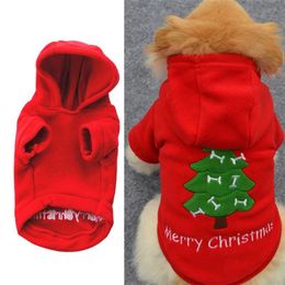 Hondenkleding Zachte mode-jasje Puppykleding en trui Verdikking Kerstkostuum Fleece met capuchon Grappig prachtig huisdier Supp267S