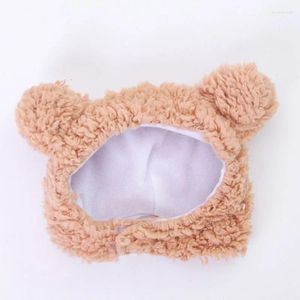 Appareils pour chiens Soft Fluffy Pet Hat Cosplay Cap Fleece Cat Heatwear Headgear Fournitures Carton d'hiver facile
