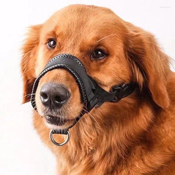 Appareils pour chiens Muzzles doux-de-poule respirant pour mordant la mât de mâchage des petits chiens moyens de ceinture en nylon réglable