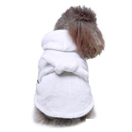 Vêtements pour chiens Peignoir doux pour animaux de compagnie Ceinture réglable Polyester Robe à séchage rapide Pyjama chaud pour animaux à capuche pour chat 09 Drop Livraison Accueil G Dh6BH