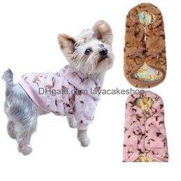 Vêtements pour chiens Doux et chaud Vestes pour animaux de compagnie Designers Vêtements pour chiens Vêtements d'hiver Luxurys Sublimation Impression Animaux Sweat à capuche pour petits chiens Yorkshi Dhrk2