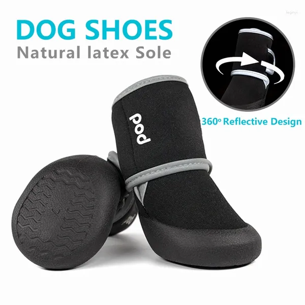 Ropa para perros Suela Zapatos para mascotas Primavera Otoño Suave Impermeable Cubierta de goma Tela de buceo Perros Reflexión nocturna Botas de ocio ligeras