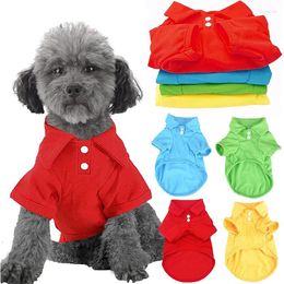 Hondenkleding Effen kleding voor kleine honden Lente Zomer Katoen Vrijetijdskleding Puppy Katten Teddy Mopshond Polo T-shirts Overhemden Huisdier