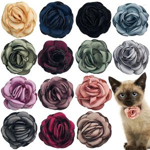 Vêtements de chien solide animal de compagnie grandes fleurs collier arcs classiques en vrac noeuds papillons coulissants charmes de chiot pour petits accessoires de chats