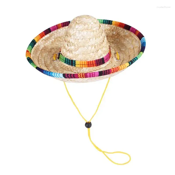 Ropa para perros sombrero gato gato solar diversión un único tendencia tendencia colorida accesorios para mascotas de alta demanda mini paja de perros