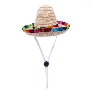 Chapeau Sombrero pour chien - Chapeau élégant avec sangle réglable - Costume facile à fixer - Ornement de fête mexicaine