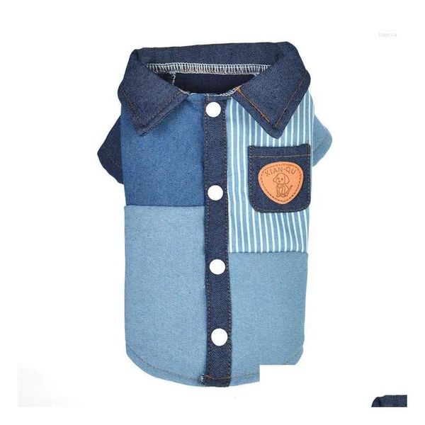 Vêtements de chien Design spécial Cool Blue Petit Moyen Chiens Chats Jeans Veste Chemises pour animaux de compagnie Vêtements Drop Livraison Maison Fournitures de jardin OTFHO