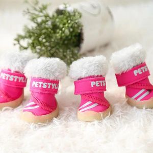 Hondenkleding sportieve winterdierenhonden schoenen 4 stks/set kleine hond laarzen katoen non slip xs xl voor puppy's dierenkat chihuahua yorkshire goederen