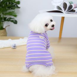 Vêtements pour chiens printemps et automne Teddy petit chien fournitures rayé amour vêtements à quatre pattes