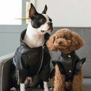 Hondenkledingveer en herfstkleding kleine middelgrote VIP Bixiong Pomegi Doll Pet Lovers Lederen Coat 230327