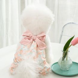 Hundebekleidung Frühling und Sommer Retro süße Schleife Haustier Hosenträger Welpen Bichon Pudel Blumenoverall Katzenkleidung kleine Kleidung Chihuahua