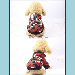 Hondenkleding lente herfst winterdoek nieuw patroon huisdier kleren camouflage vlek resistent knappe kat twee poots hoodie aankomst dhk2w