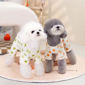 Vêtements pour chiens Printemps Été Dot Motif Pyjamas pour animaux de compagnie Vêtements Chiot Costume Combinaison Pyjamas pour petits chiens moyens Chiwawa Animaux Salopette