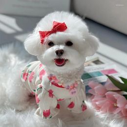 Hondenkleding lente zomer bloem rok huisdier kleding jurk voor honden kleding tulp t-shirt teddy bomei bichon puppy kat