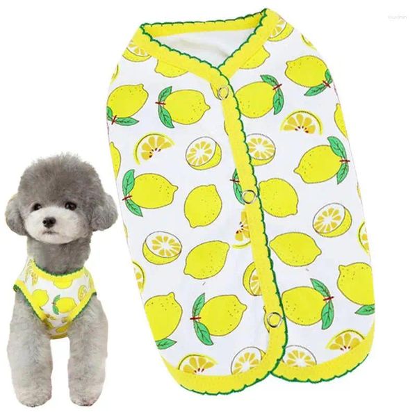 Vêtements pour chiens Costume de gilet sans manches souples avec motif de fraise et chemises confortables