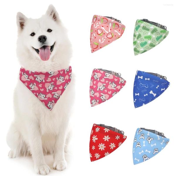 Appareils pour chiens serviette de bouche carrée pour intérieur et extérieur Utilisation du bandage triangulaire Pattur de dessin animé Pet 1pc