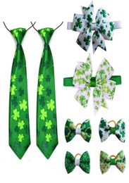 Vêtements pour chiens ST Patrick039s Fournitures pour animaux de compagnie Blanc Vert Hiar Bows Bow Tie Cravates Petits accessoires de cheveux Bowties Large Ties1771590