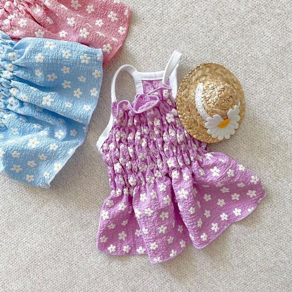 Vêtements pour chiens vêtements imprimés étoiles pour animaux de compagnie violet princesse jupe Teddy été chiot robe que ours mince pull produits