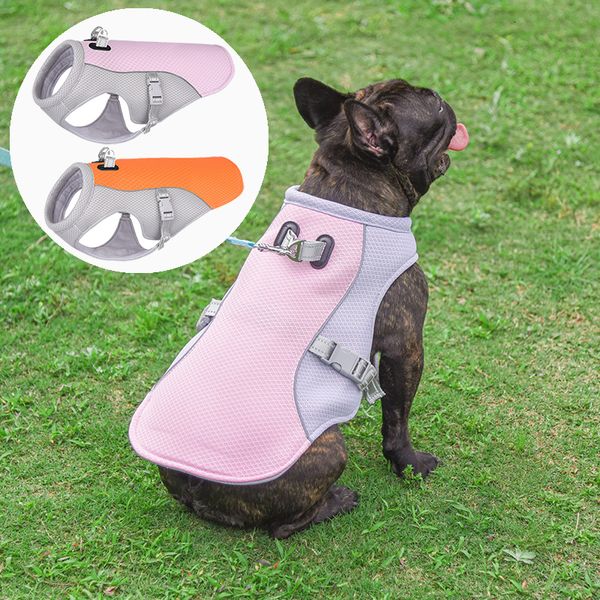 Ropa para perros Chaleco de enfriamiento para perros con botones rectos y protección UV reflectante en la correa Hebilla de sujeción Chaqueta enfriadora por evaporación adecuada para caminatas 230616