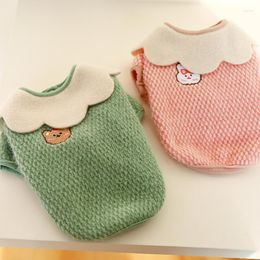 Vêtements pour chiens vêtements pour animaux de compagnie droites ours en peluche automne et hiver chaud manteau de pétale de chat