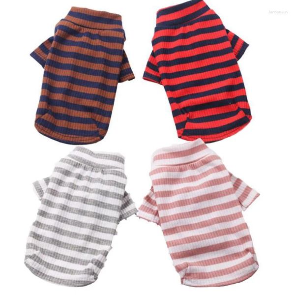 Appareils à chiens Stripe T-shirt Elastic Cotton Puppy Fotting Spring Vêtements pour les petits chiens chats Chihuahua Yorkie Bichon Pyjamas