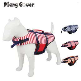 Ropa para perros Chaleco de rayas Nadar Mascota Chaleco salvavidas Verano Reflectante Cachorro Traje de baño Ropa para Pequeño Mediano Grande