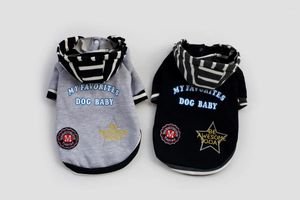 Vêtements pour chiens Sweats à capuche rayés Lettre Motif Pet Dogs Veste Manteau Petit Chiot Gilet Vêtements