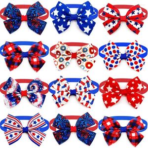 Style de vêtements pour chiens Le 4 juillet American Independence Day Holiday Pet Cat Bow Ties Alivable Collier de toilettage Supplies