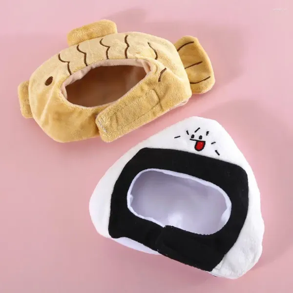 Appareils pour chiens Hat de chat élégant Tapeur de fixation de compagnie réglable Carton animé taiyaki Shape Headgear Decorative