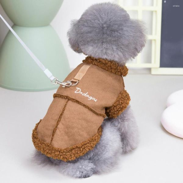 Vêtements pour chiens élégant gilet pour animaux de compagnie confortable Anti-chute peau de pêche velours vêtements coton manteau