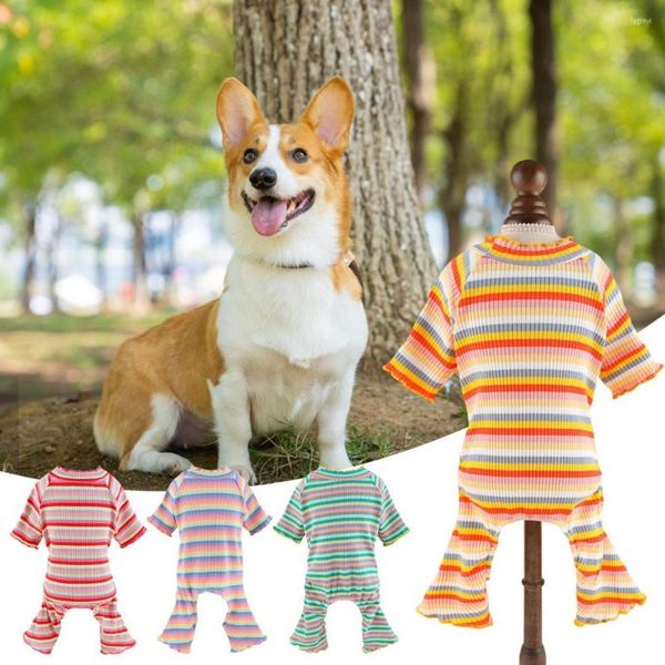 Vêtements pour chiens Pull élégant près du corps Doux à quatre pattes Body de chat pour animaux de compagnie Rayé Accrocheur Pour la maison