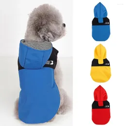 Hondenkleding Stijlvolle puppy Raincoat Regendicht binnenste fleece felle kleur full body dekking rand regenjas