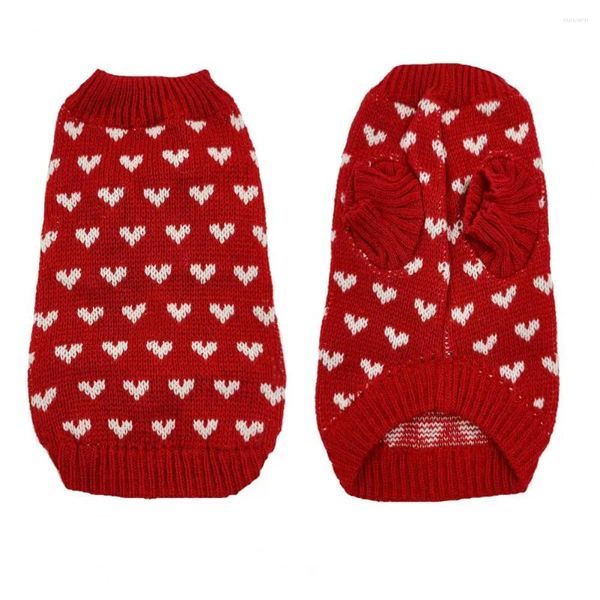 Vêtements pour chiens Pull élégant Adorable motif de coeur Pet à la mode tricoté Saint-Valentin tenue pour petits chiens moyens