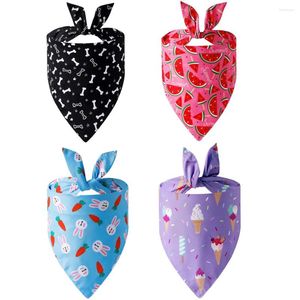 Hondenkleding Sucado Bandana Cute Fruit Print Zomer zachte driehoek sjaals slabbetjes duurzame huisdierkerchiefs ijs watermeloen bandanas