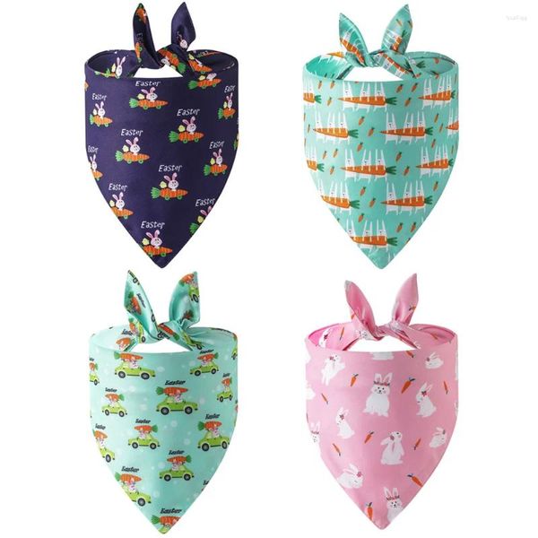 Ropa para perros sucado día de Pascua pañuelo bufanda de vacaciones reversible para niña tela premium duradera pequeña mascotas grandes mascotas grandes