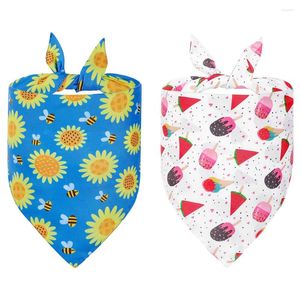 Hondenkleding zomerbandana fruit tropische stijl huisdier kattenbandanas omkeerbare sjaal polyester kleine puppy slabbetjes accessoires