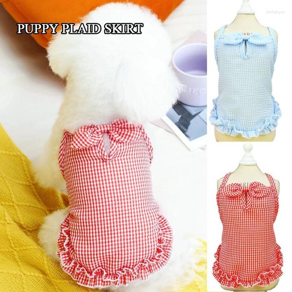 Vêtements de chien Summer Bikini Pet Cats robe à plaid Jupe à nœud papillon Puppy Medium grande mode chiens manteau pour Poméranien