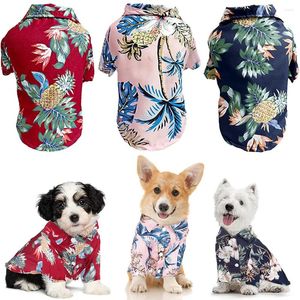 Hond Kleding Zomer Ademend Huisdier Strand Shirts Voor Honden Leuke Hawaii Casual Kat Kleding Bloemen T-shirt Kleine Chihuahua Kleding