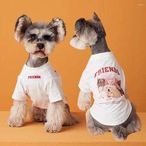 Vêtements pour chiens T-shirt respirant d'été Chiot Vêtements assortis Ami de compagnie pour petits chiens moyens Coton