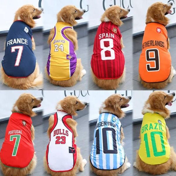 Ropa para perros ropa de verano malla transpirable deporte camiseta de baloncesto camiseta cachorro camisas para mascotas para perros pequeños grandes