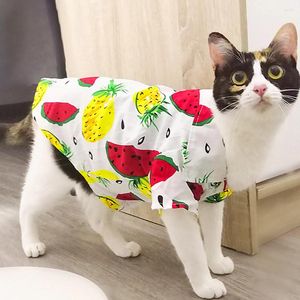 Hondenkleding Zomerkleding Vest Pet Fruit Print Shirt voor kleding Kleine kat Puppy Outfit Kitten Jaar Kostuum Chihuahua Teddy
