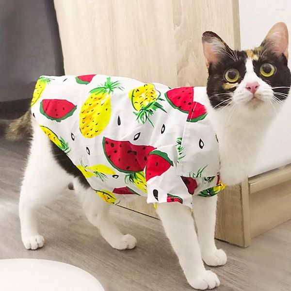 Vêtements d'été pour chiens Vêtements Verte Pet Fruit Print Print For Vêtements Small Cat Puppy tenue chaton Année Costume Chihuahua Teddy