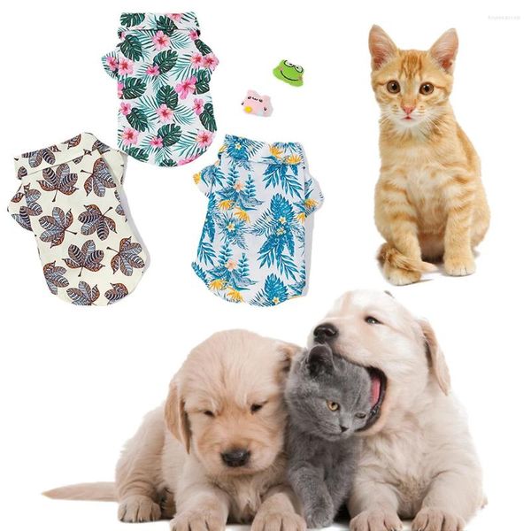 Vêtements pour chiens Été Confortable Chemise pour animaux de compagnie S-XL Style Hawaii T-shirts mignons pour chiens ou chats Produits de vêtements pour chiots