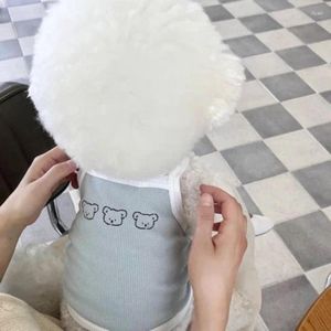 Vêtements pour chiens Summer Cute Pet Bear Camisole Vêtements minces Teddy Bichon Poméranie Chiot Robe Manteau Rayé Gilet Jupe Costume