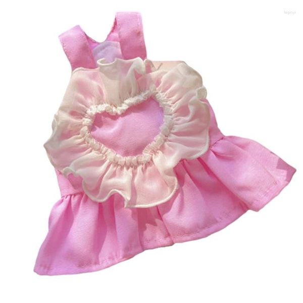 Ropa para perros Vestido de mezclilla de verano Corazón lindo Falda para mascotas Ropa con correa Gato York Pomeranian Shih Tzu Maltés Cachorro Jeans Vestidos Disfraces