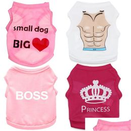 Vêtements pour chiens Vêtements d'été pour chiens Vêtements doux et respirants Impression par sublimation Chemises pour animaux de compagnie Chats Gilet sans manches Vêtements pour animaux mignons Onl Dhqhe