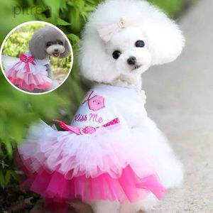 Vêtements pour chiens chiens d'été robe tutu en dentelle en mesh vêtements de compagnie pour petit chien coloré sweet chiot robe de mariée de bonne qualité vêtements d240426