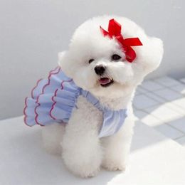 Hondenkleding Zomerjurk Blauwe rok Huisdierkleding Chihuahua Teddy Puppy Kat Prinses Schattig aankleden